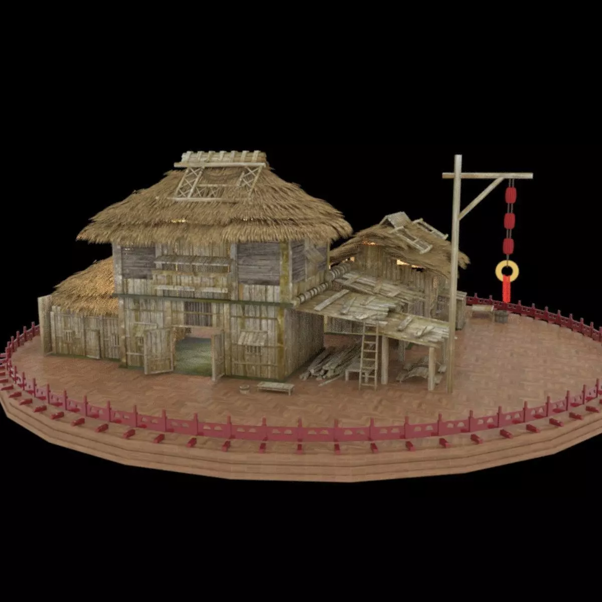 Chinese ancient cottage house 3D model
