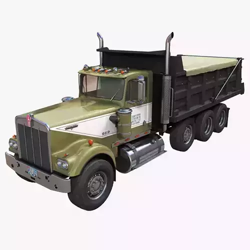 Kenworth W900A dump truck Low-poly 3D model