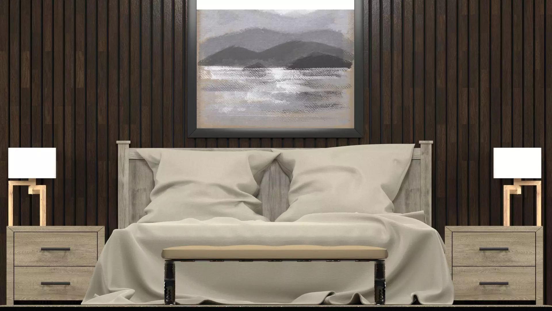 3D Bed Model for Interior Design 3D model_0