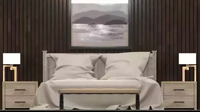 3D Bed Model for Interior Design 3D model