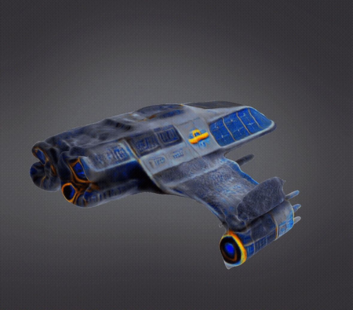 Space ship 3D print model_5
