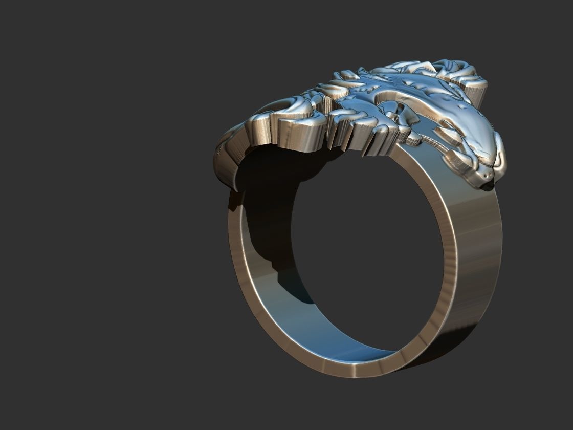 Lion Ring 3D print model_13