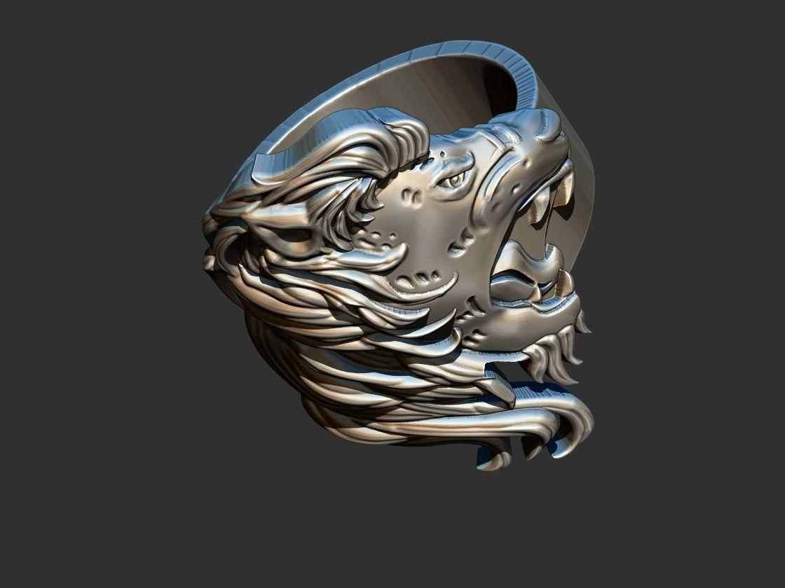 Lion Ring 3D print model_10