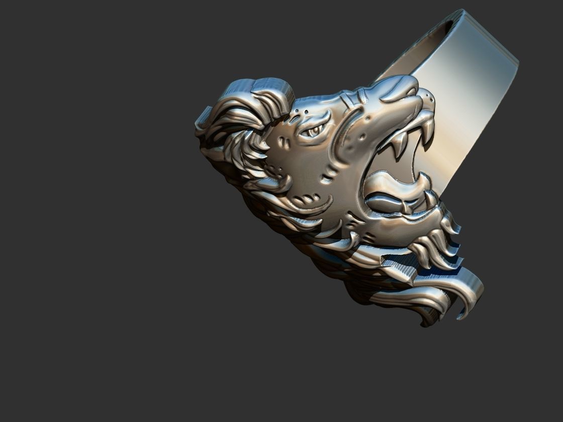 Lion Ring 3D print model_11