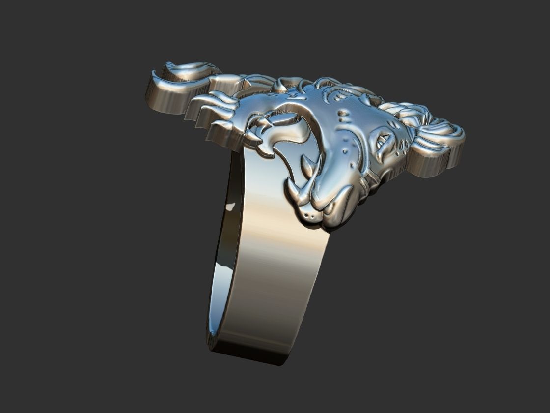 Lion Ring 3D print model_17