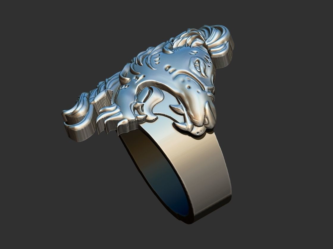 Lion Ring 3D print model_6