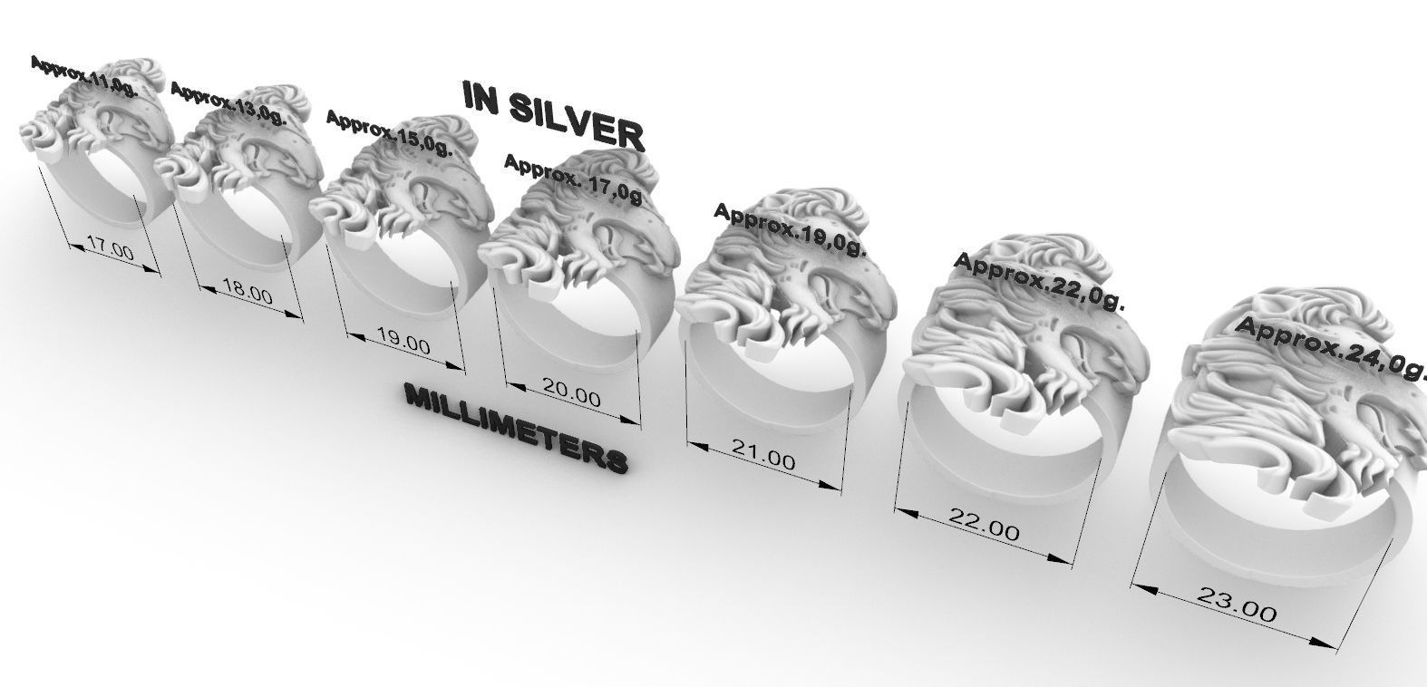 Lion Ring 3D print model_4