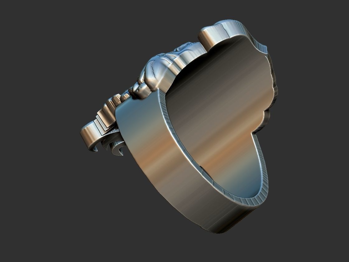 Lion Ring 3D print model_7