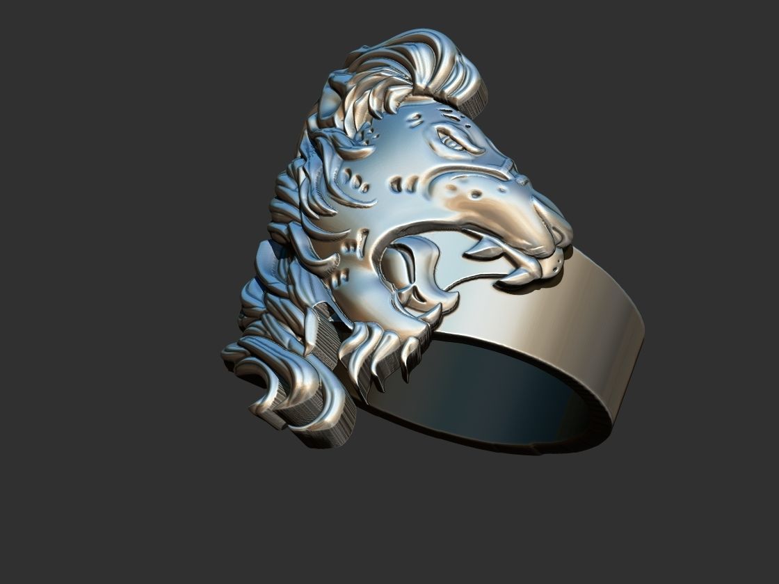 Lion Ring 3D print model_1