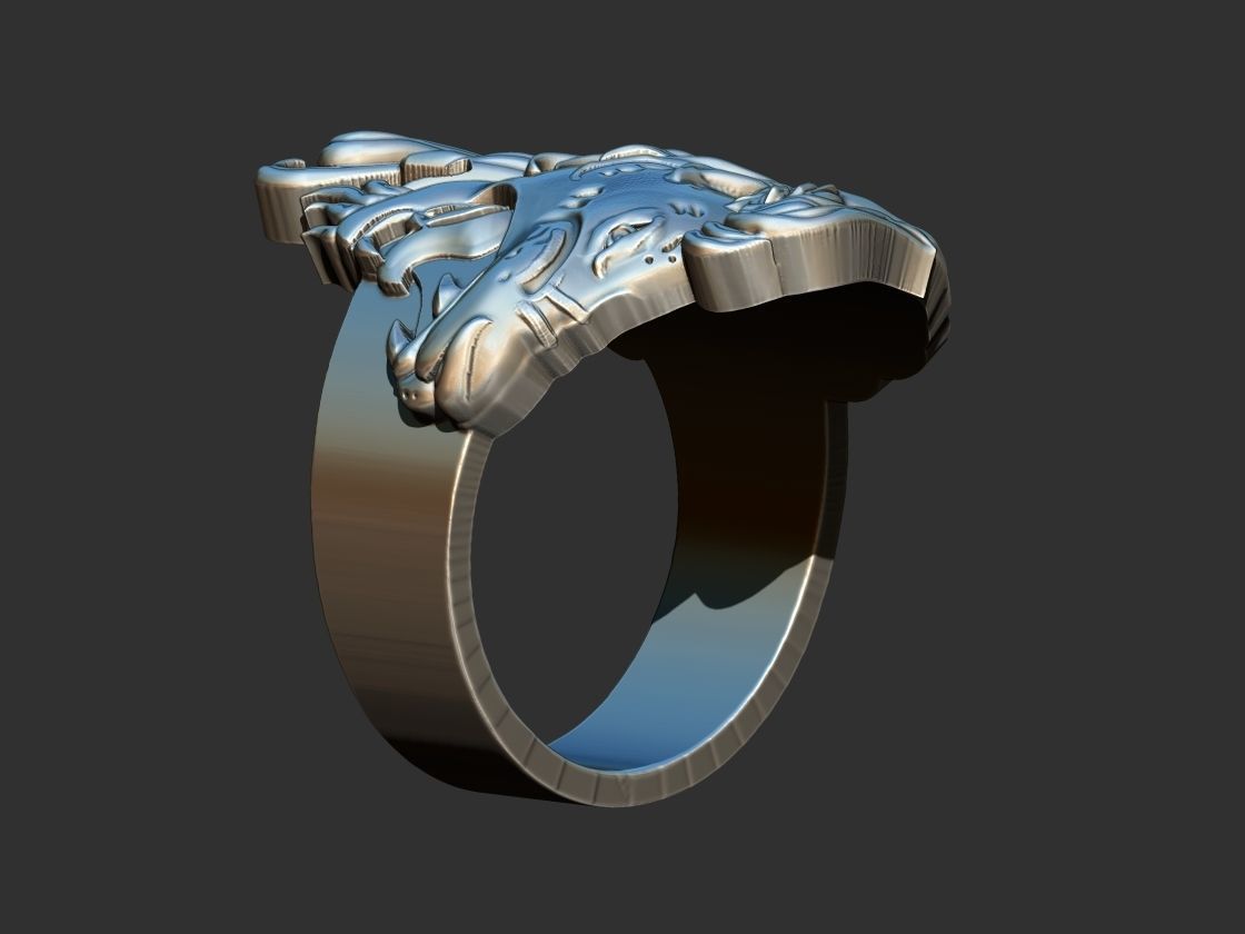 Lion Ring 3D print model_16