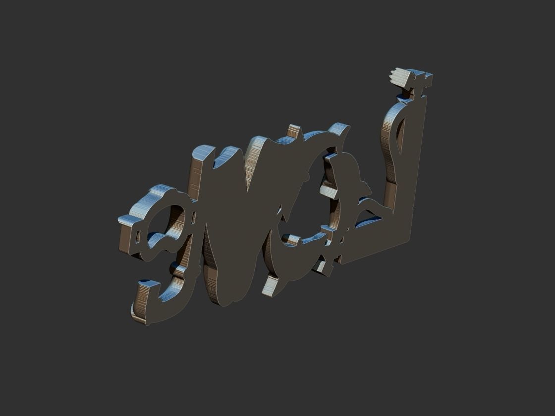 Diving Love pendant 3D print model_5