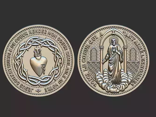 Old Jesus Medal  3D print model
