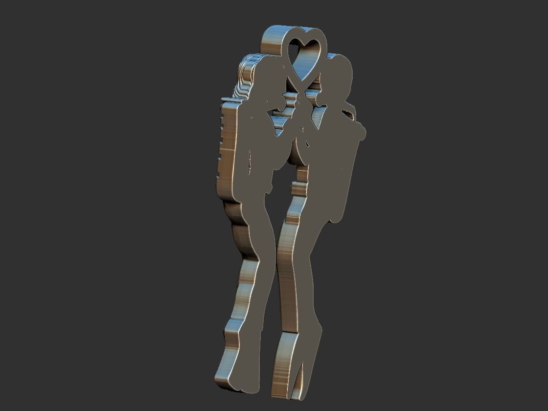 Divers Love Pendant 3D print model_8