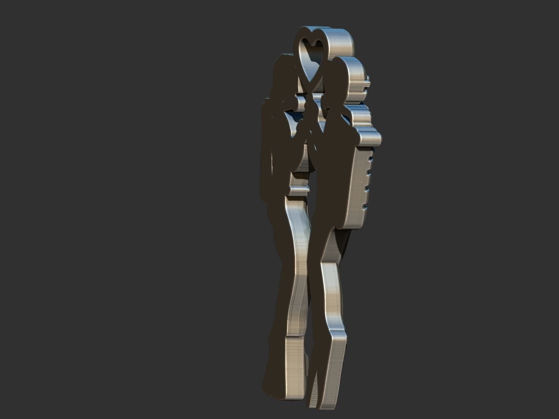 Divers Love Pendant 3D print model_6