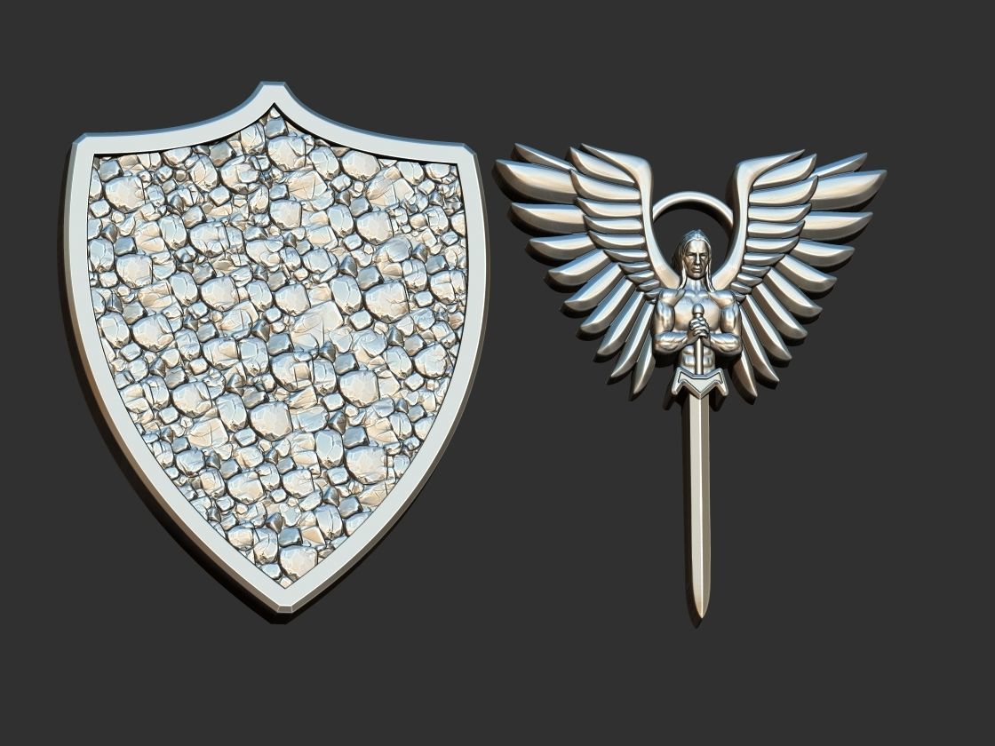 St Michael Shield 3D print model_3
