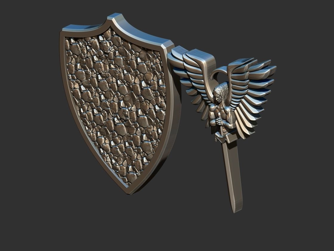 St Michael Shield 3D print model_4