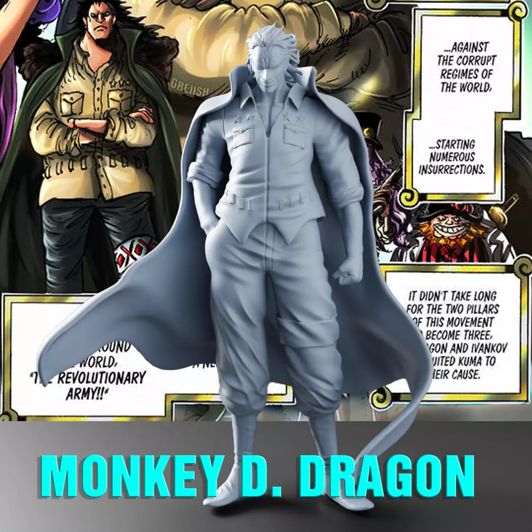 MONKEY D DRAGON - ONE PIECE - 3D PRINT 3D print model_0