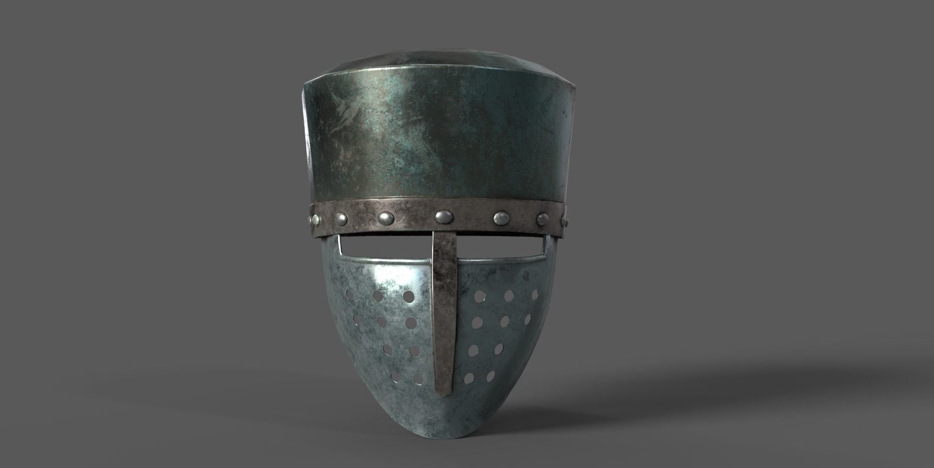 Helmet warrior 10 medieval game asset Low-poly 3D model_2