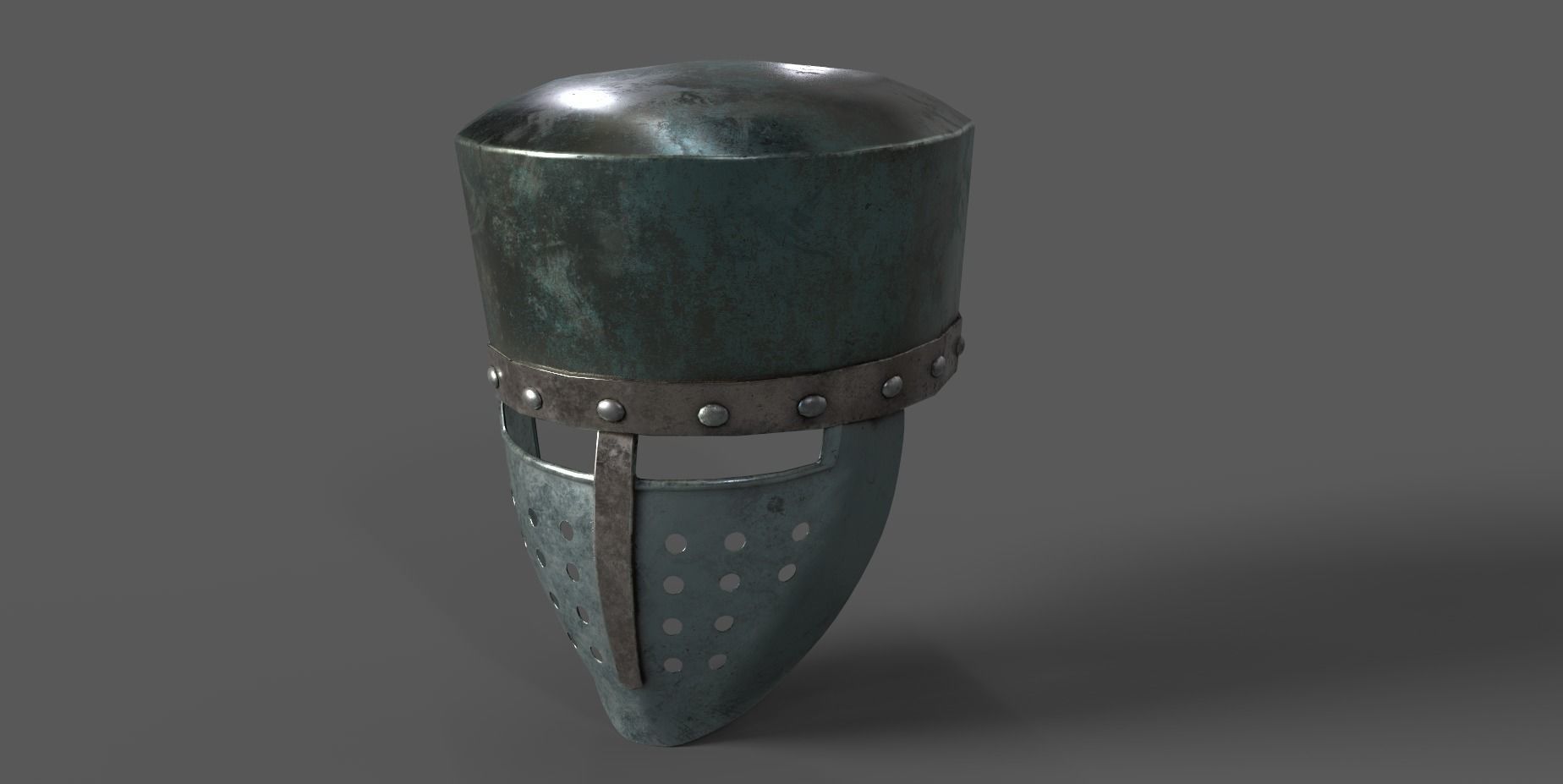 Helmet warrior 10 medieval game asset Low-poly 3D model_4