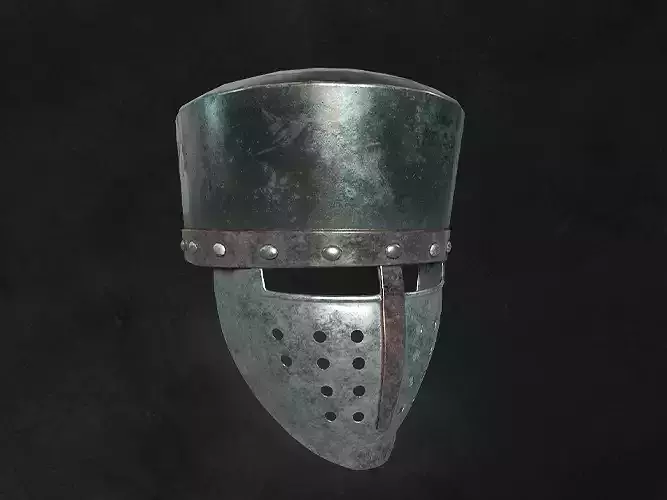 Helmet warrior 10 medieval game asset