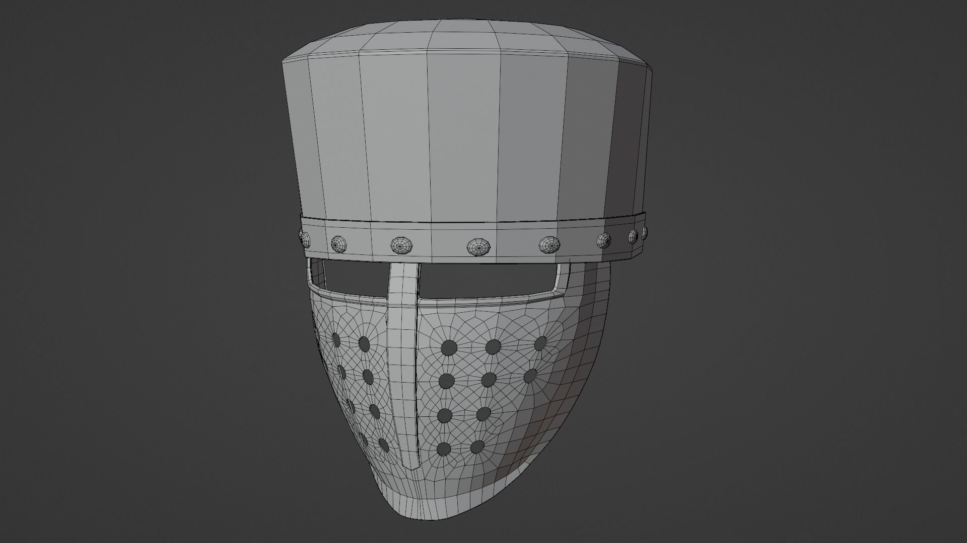 Helmet warrior 10 medieval game asset Low-poly 3D model_6