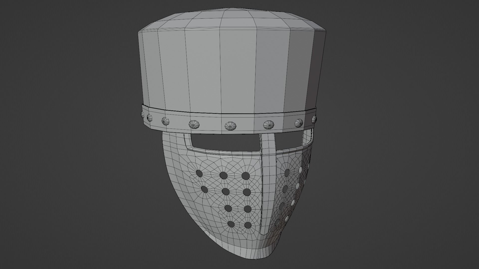 Helmet warrior 10 medieval game asset Low-poly 3D model_5