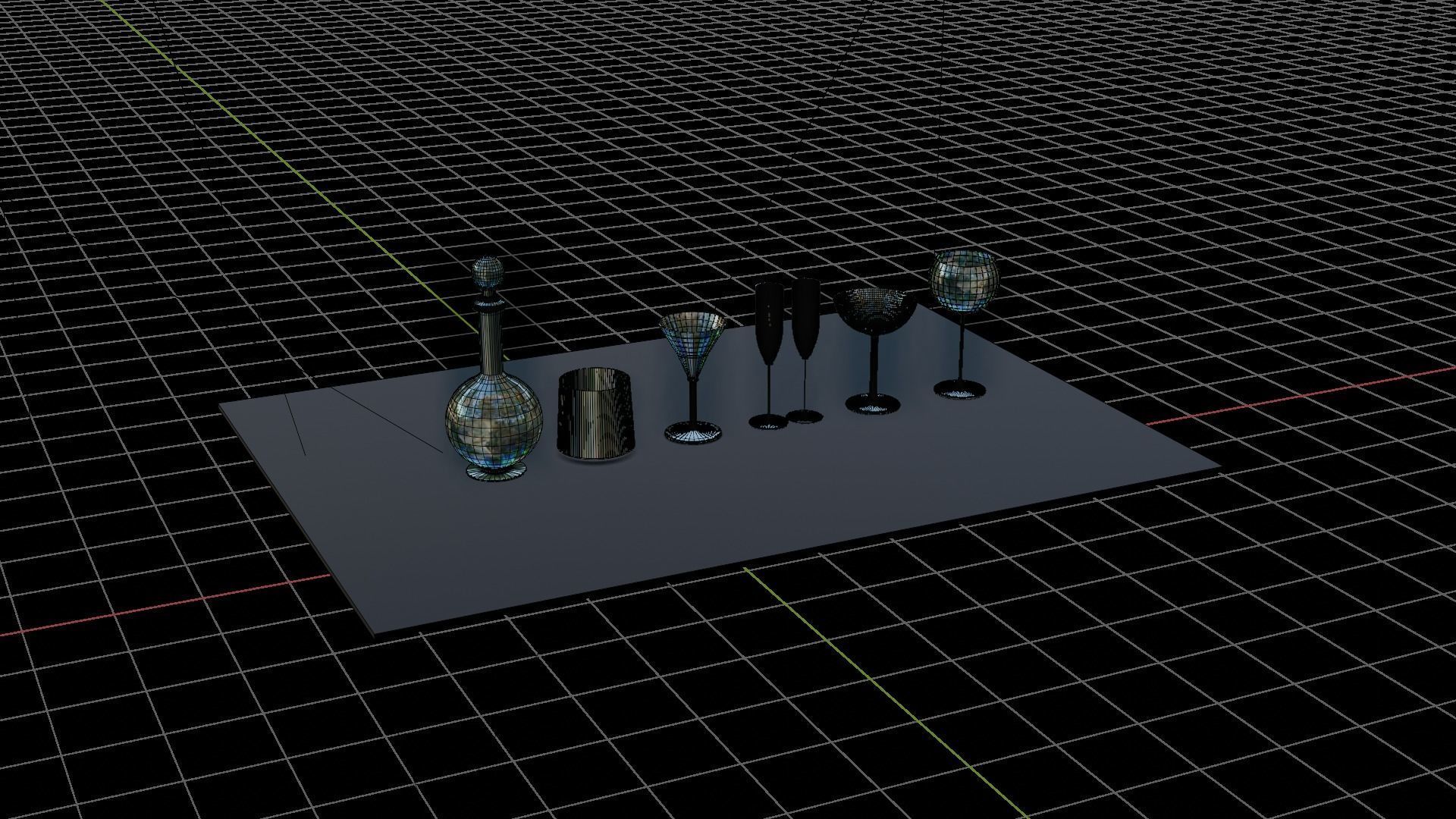 glass bottles 3D model_5