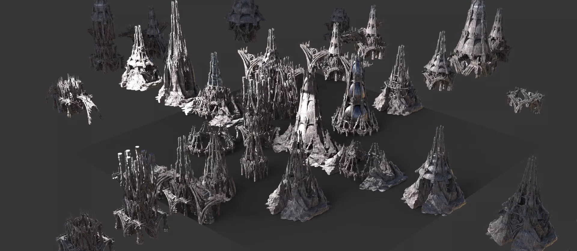 Hyborian Ancient Temple arena towers collection 3D 3D model_0