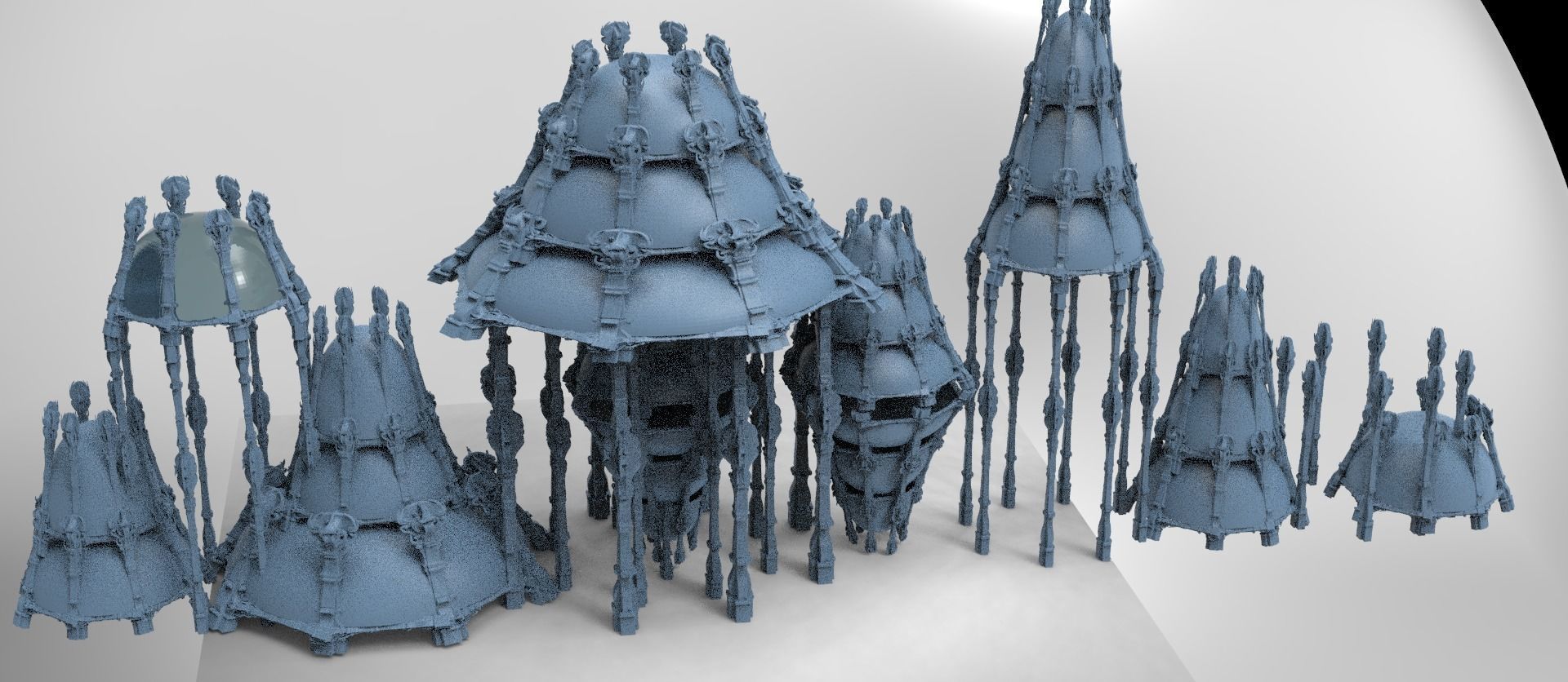 Hyborian Ancient Temple arena towers collection 3D 3D model_3