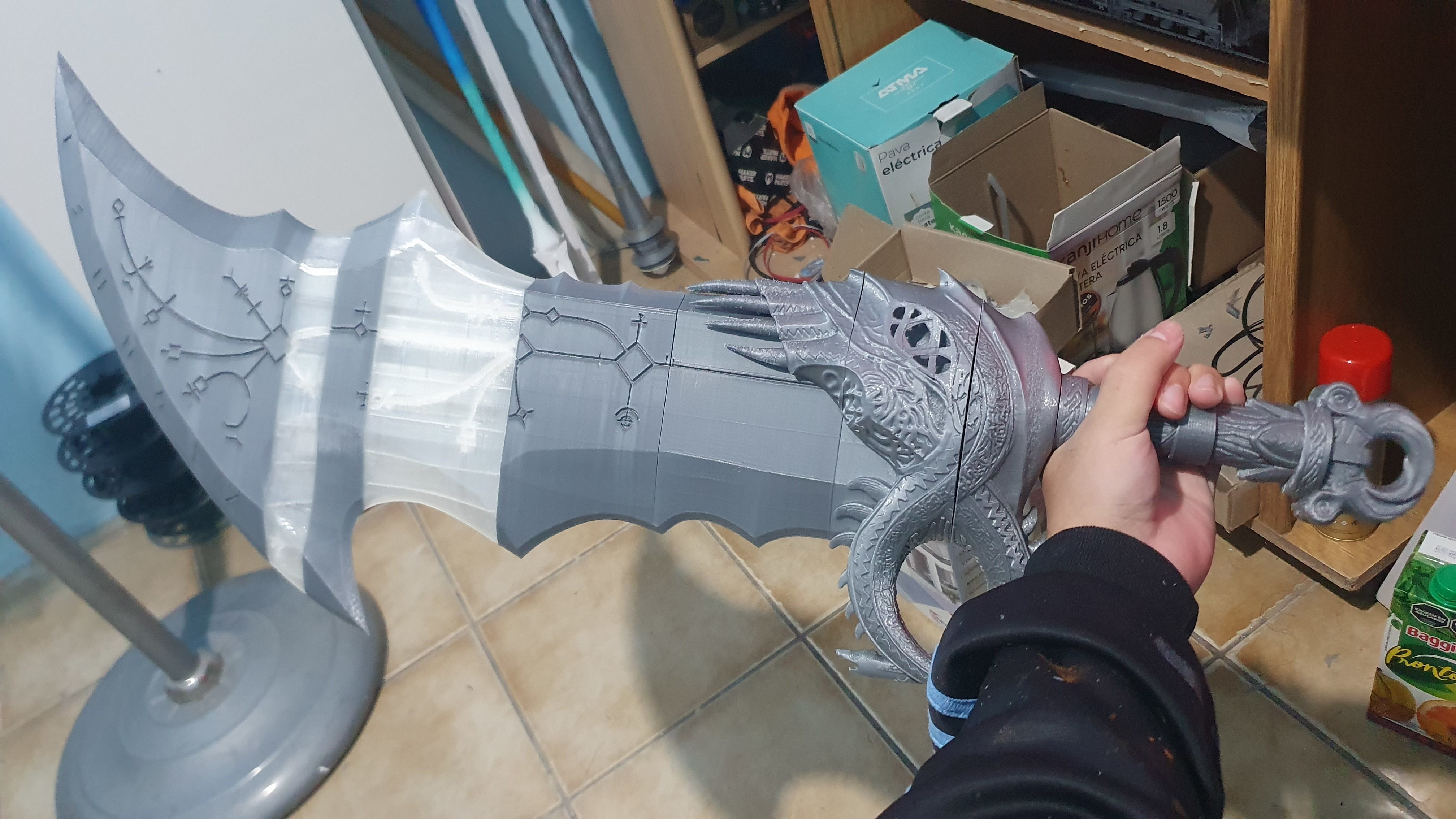 God of War 2018 Kratos blades of chaos level 5 3d model print 3D print model_13