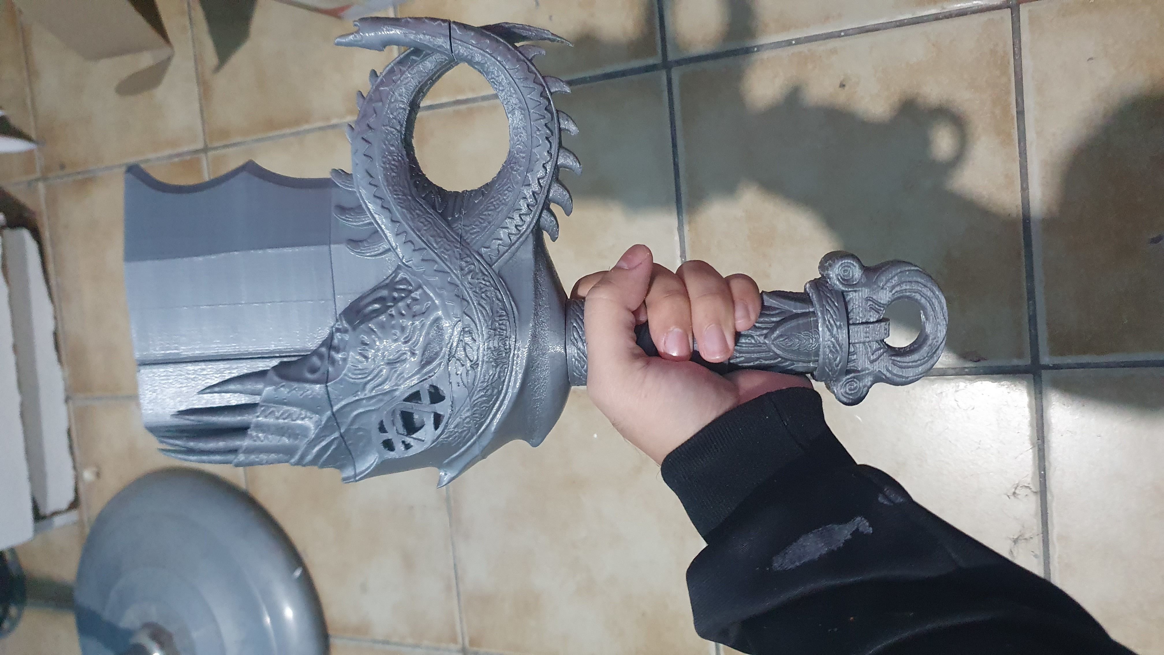 God of War 2018 Kratos blades of chaos level 5 3d model print 3D print model_20