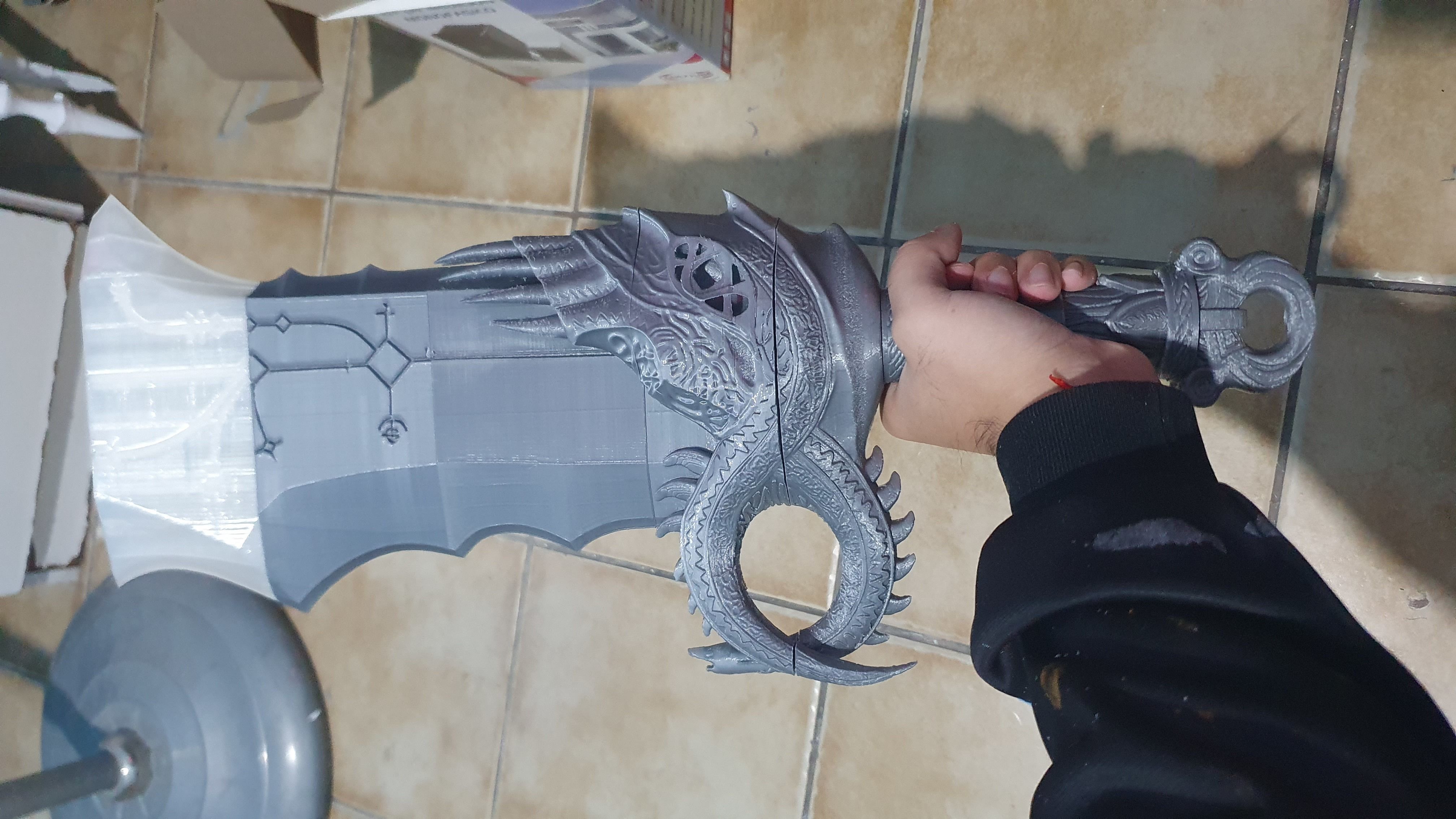 God of War 2018 Kratos blades of chaos level 5 3d model print 3D print model_14