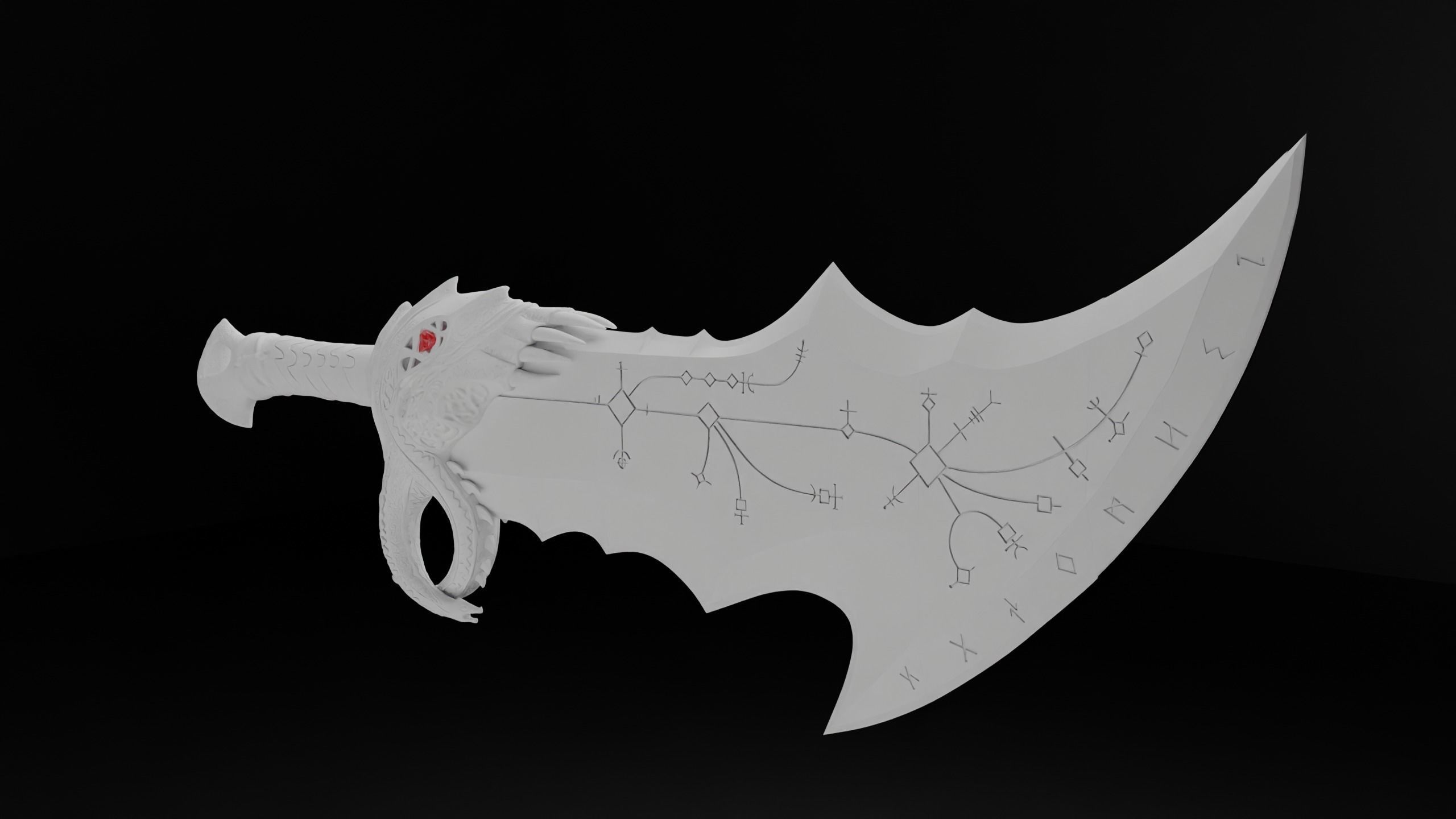 God of War 2018 Kratos blades of chaos level 5 3d model print 3D print model_10