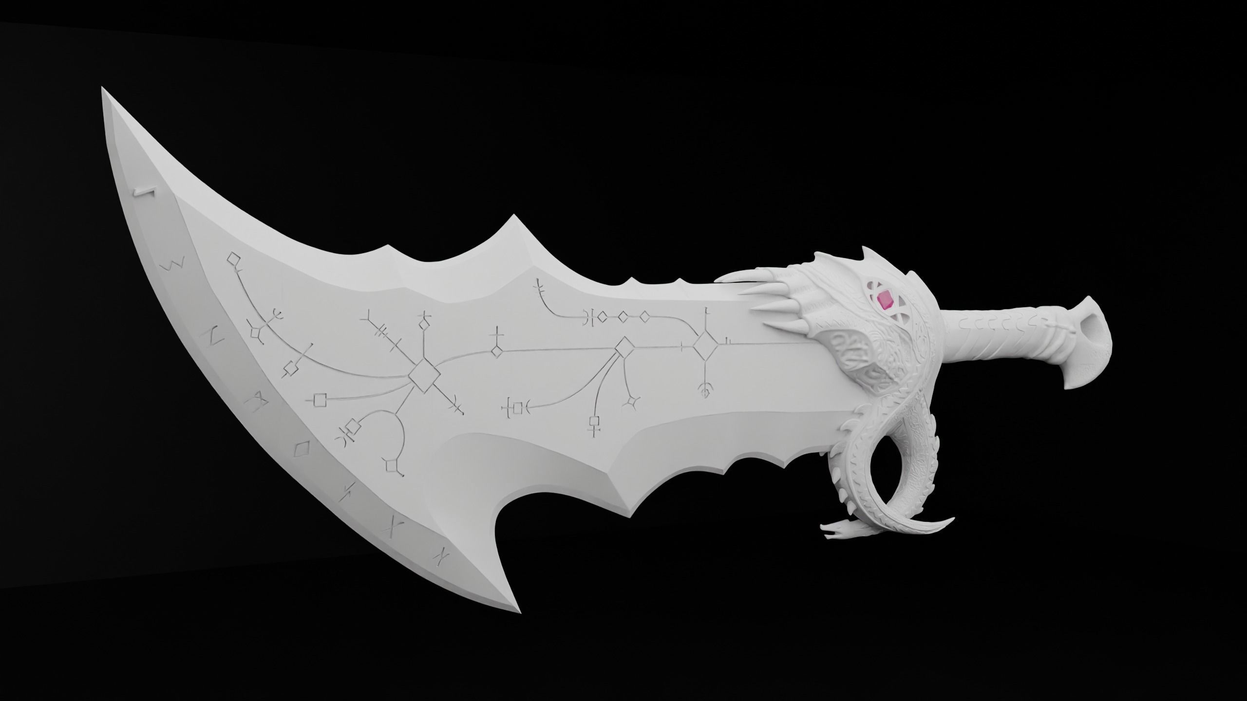 God of War 2018 Kratos blades of chaos level 5 3d model print 3D print model_5