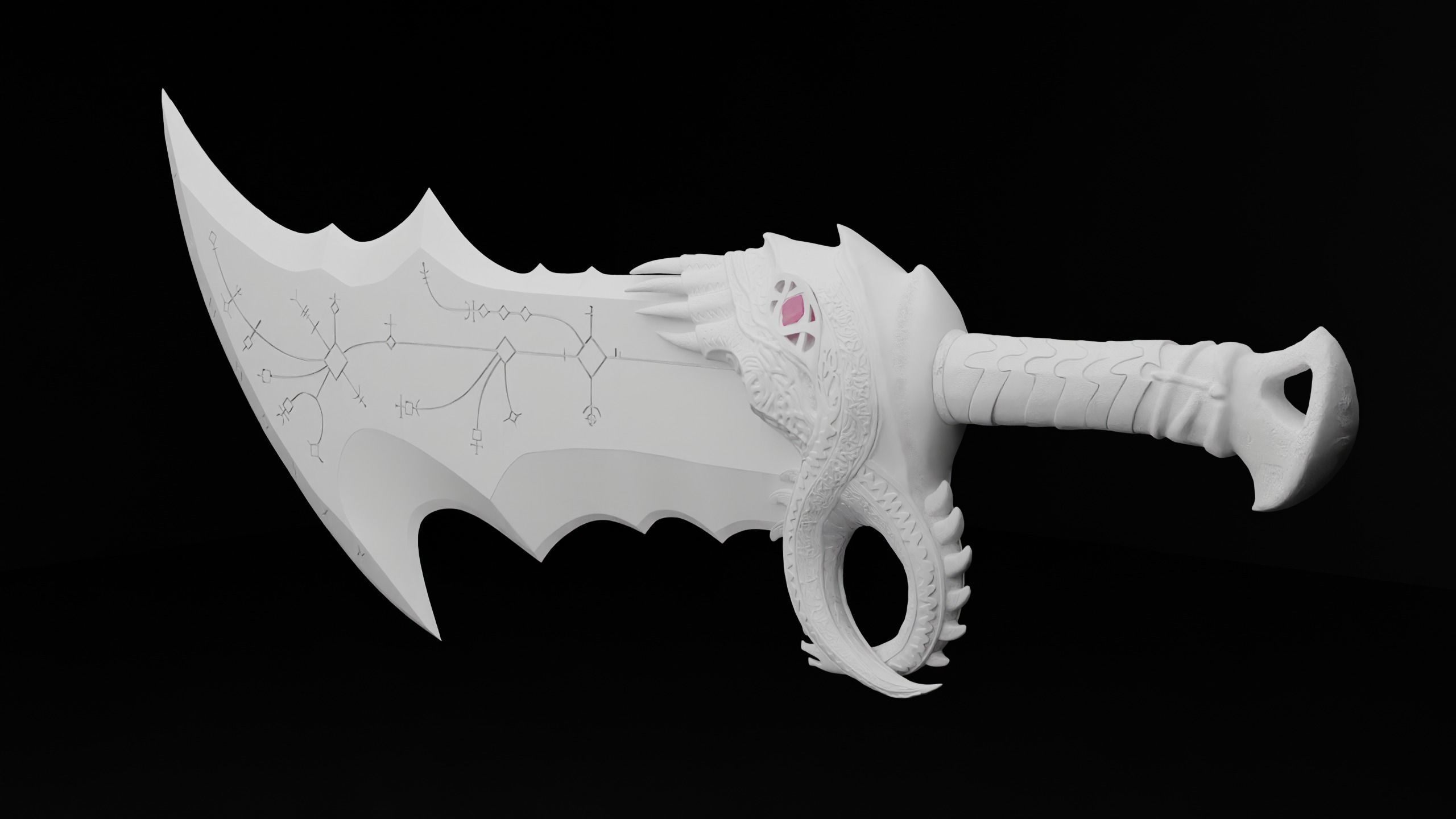 God of War 2018 Kratos blades of chaos level 5 3d model print 3D print model_6