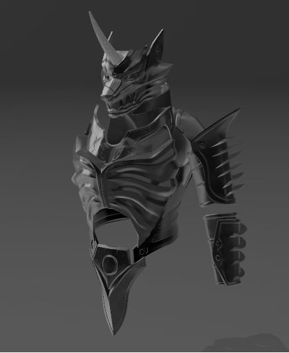  Zen Aku para Cosplay  Armadura sin casco 3D print model_3