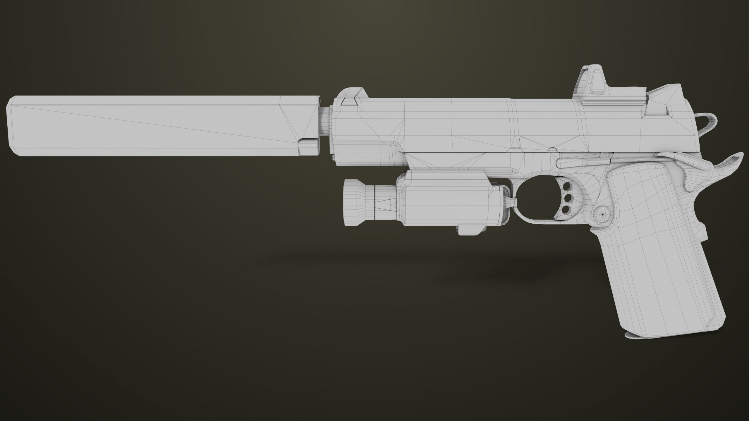 Pistol 07 Black Generic All PBR Unity UE Textures Included Low-poly 3D model_42