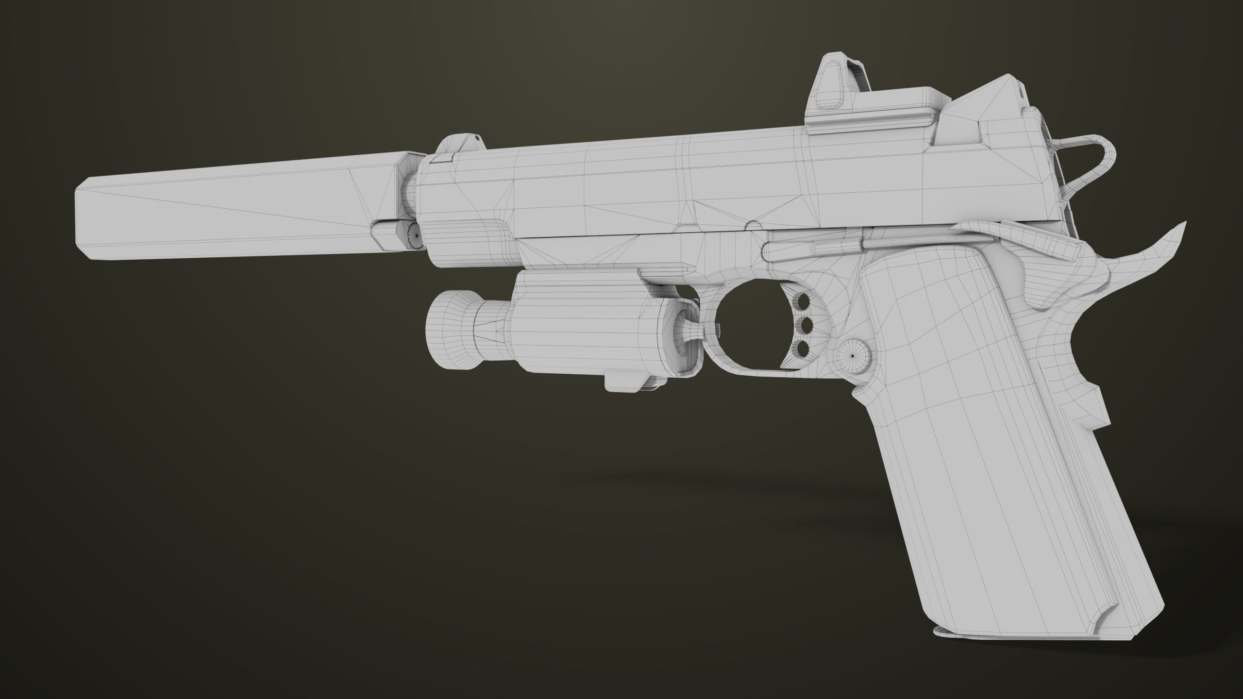 Pistol 07 Black Generic All PBR Unity UE Textures Included Low-poly 3D model_58