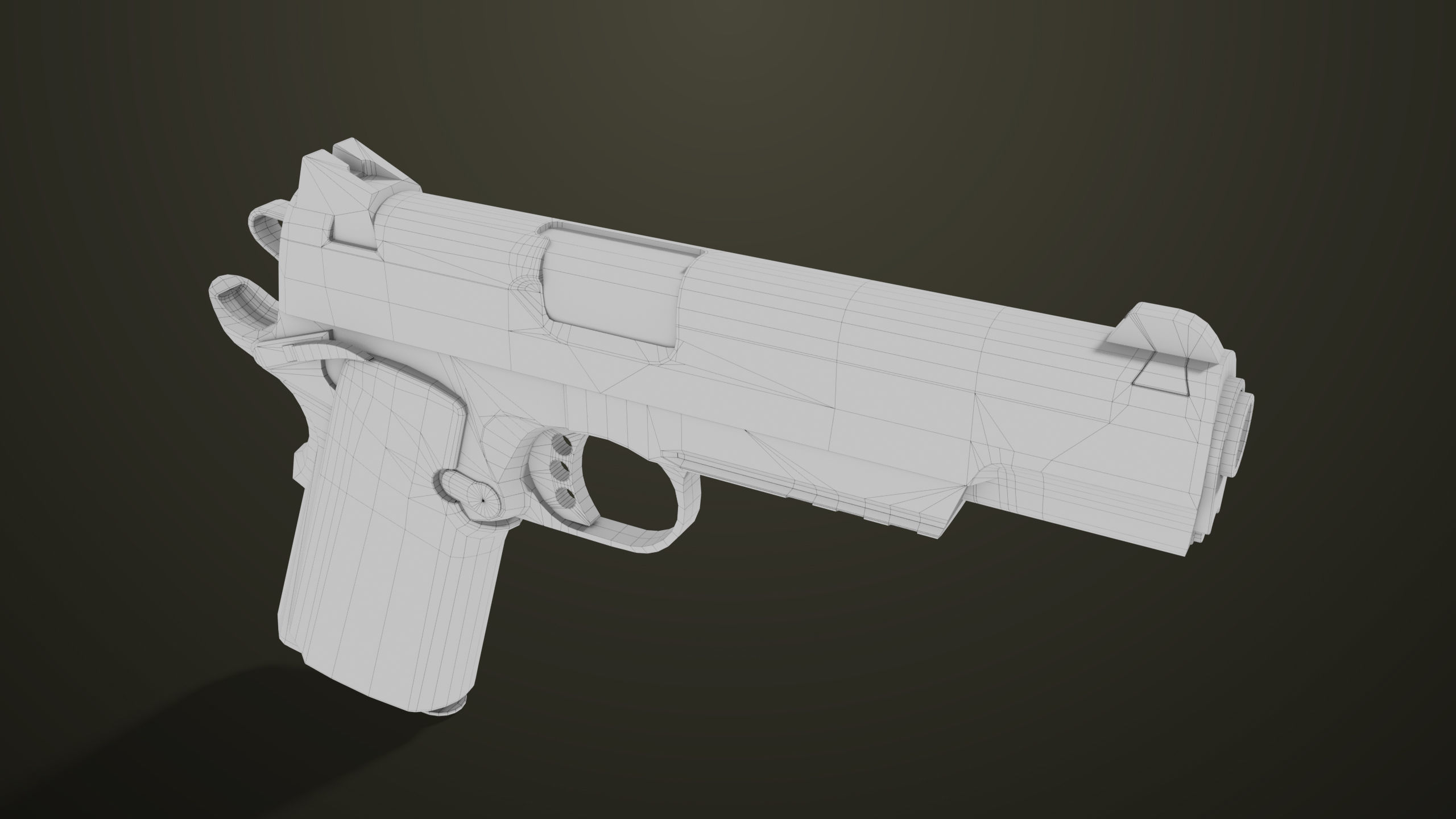 Pistol 07 Black Generic All PBR Unity UE Textures Included Low-poly 3D model_69