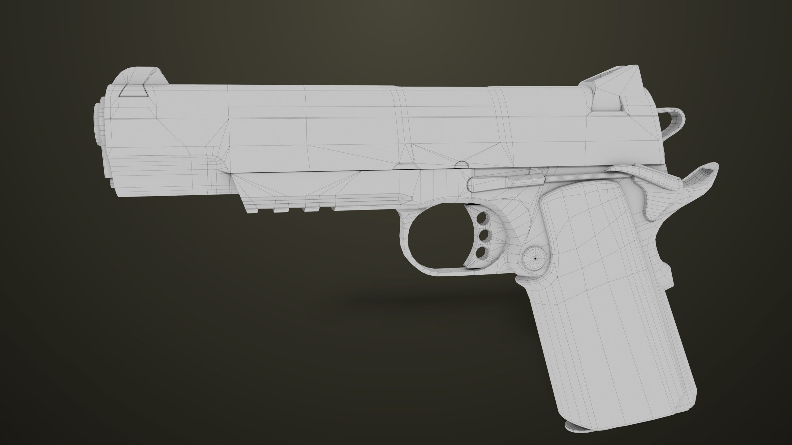 Pistol 07 Black Generic All PBR Unity UE Textures Included Low-poly 3D model_67