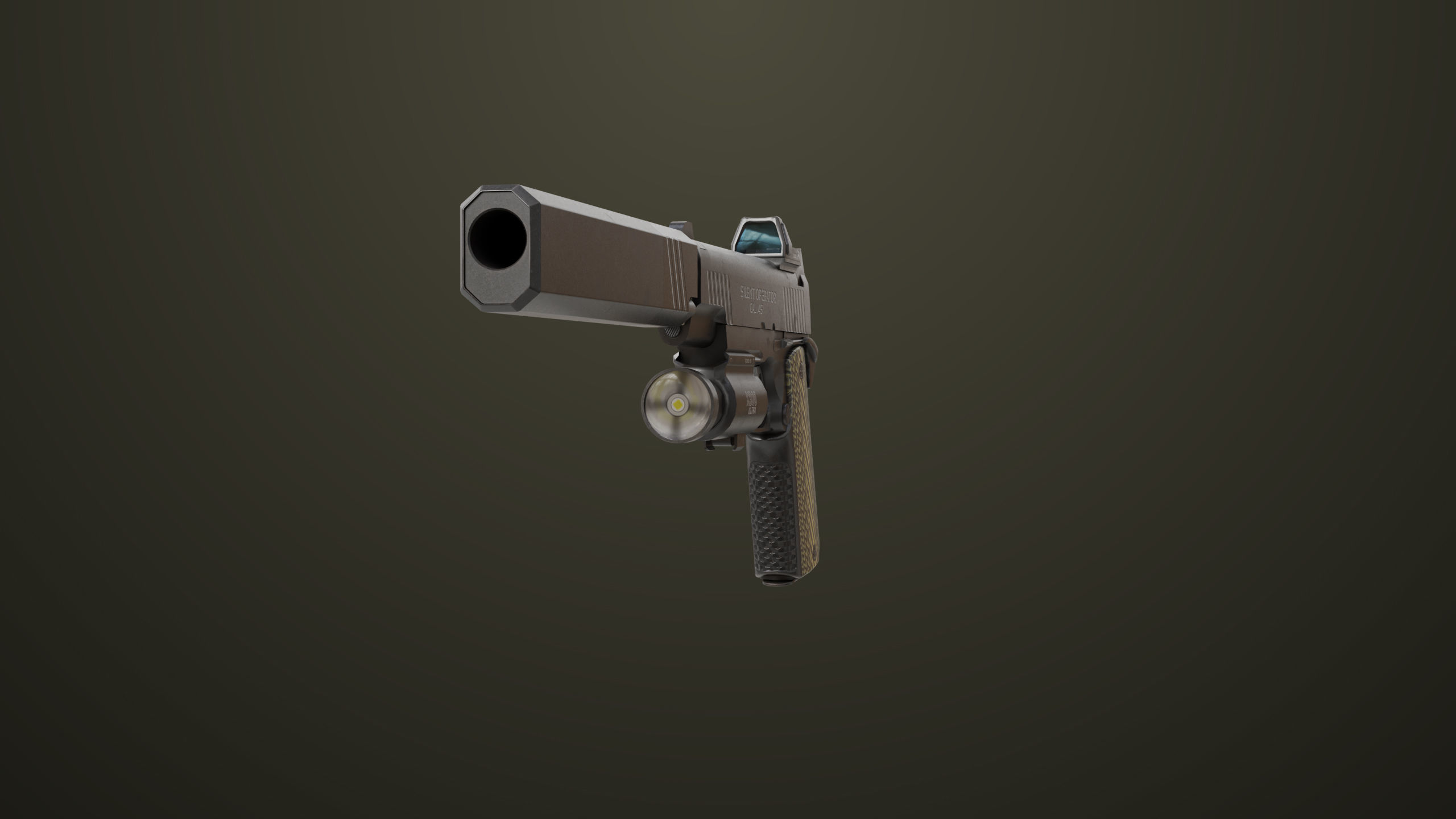 Pistol 07 Black Generic All PBR Unity UE Textures Included Low-poly 3D model_8