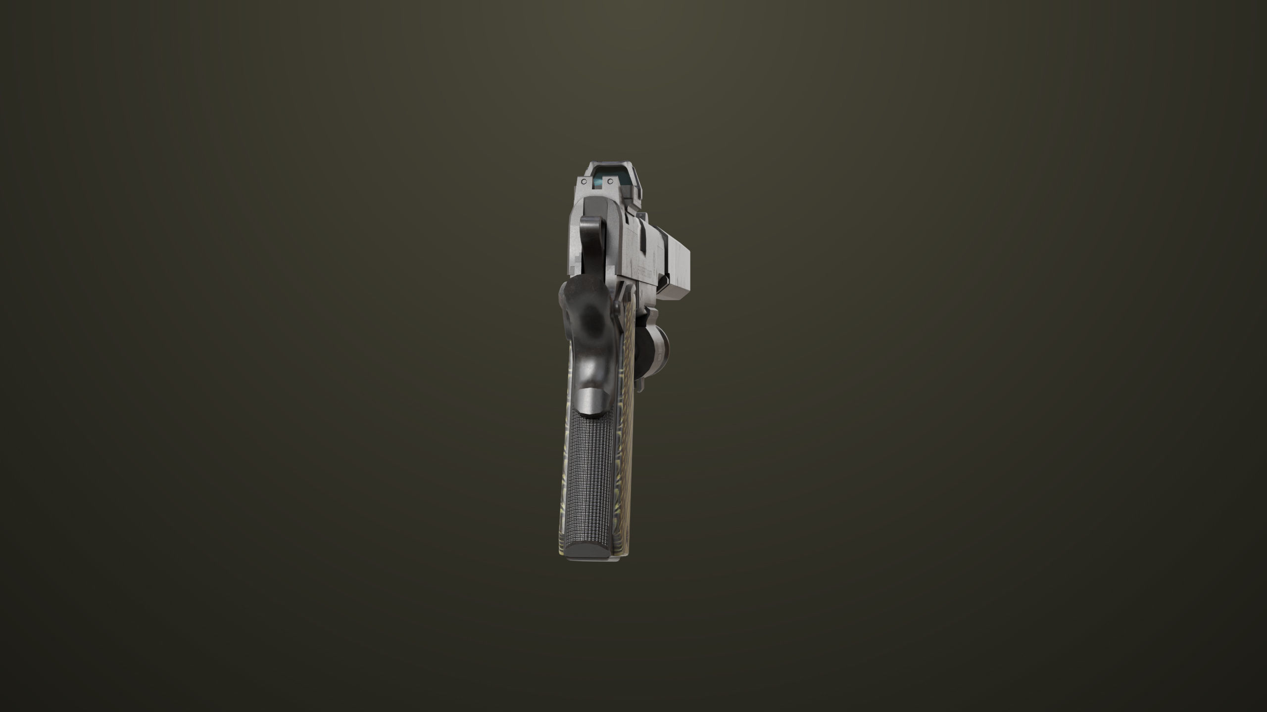 Pistol 07 Black Generic All PBR Unity UE Textures Included Low-poly 3D model_12