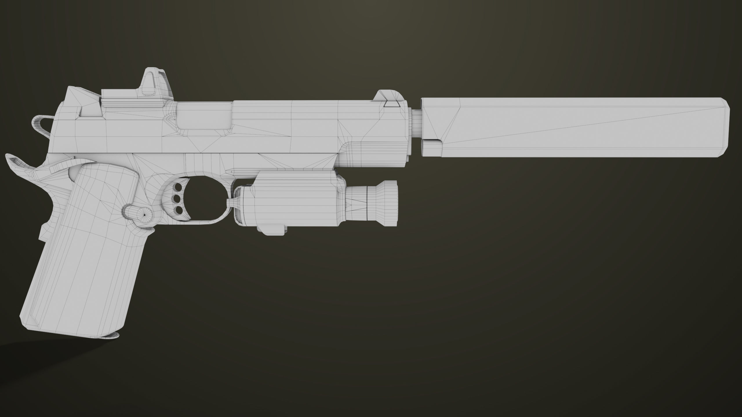 Pistol 07 Black Generic All PBR Unity UE Textures Included Low-poly 3D model_48