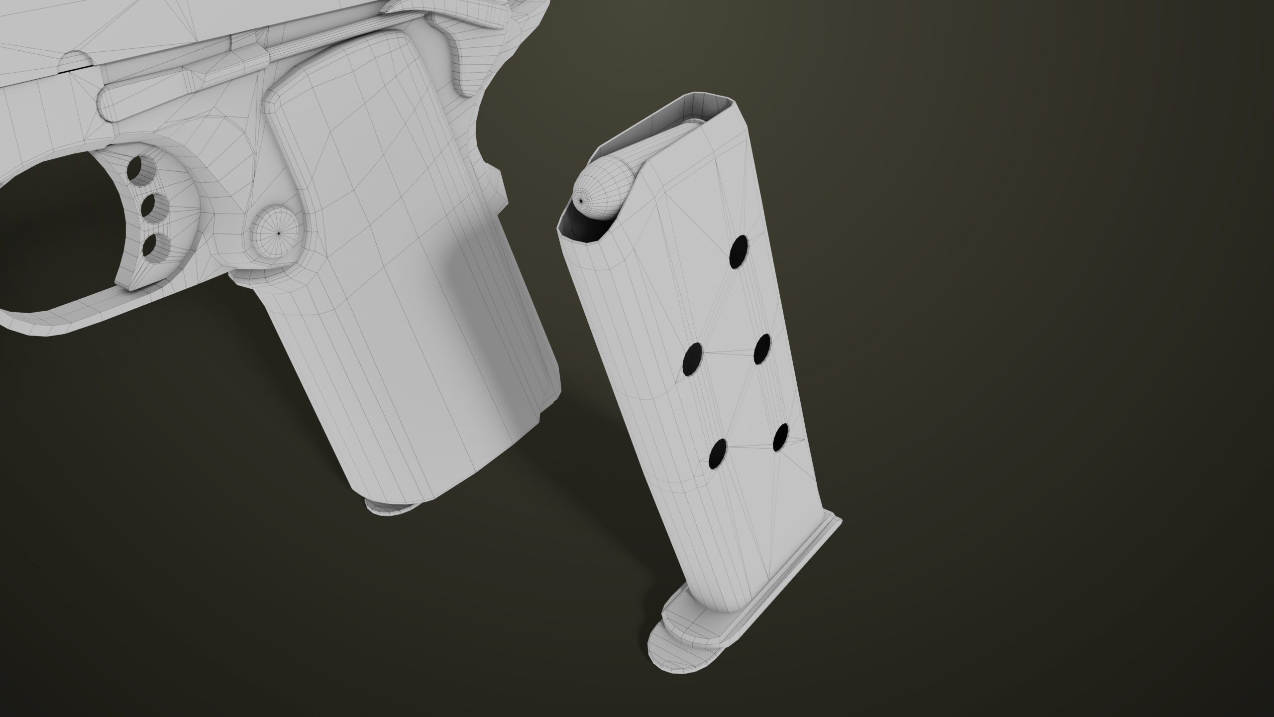 Pistol 07 Black Generic All PBR Unity UE Textures Included Low-poly 3D model_66