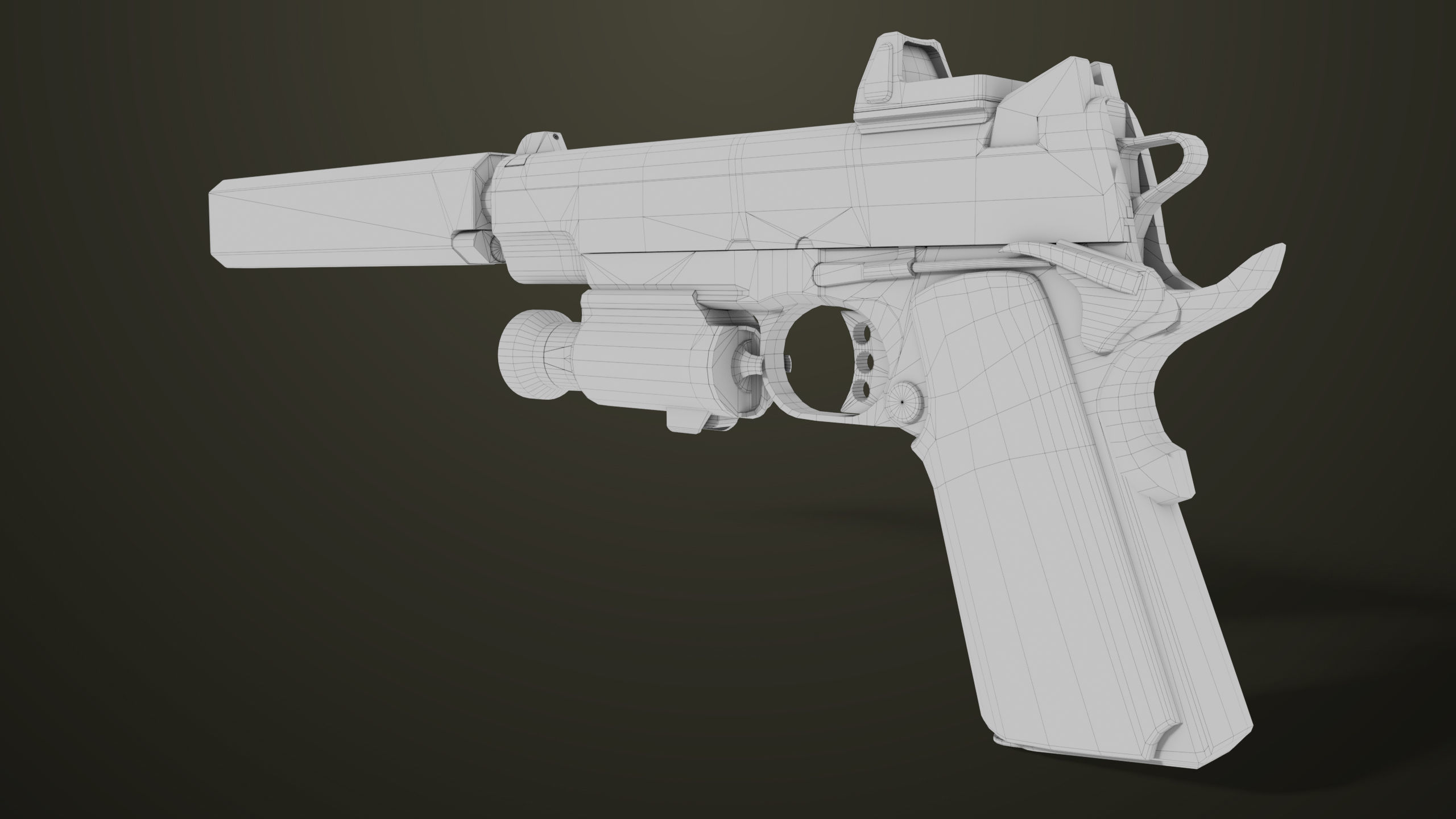 Pistol 07 Black Generic All PBR Unity UE Textures Included Low-poly 3D model_44