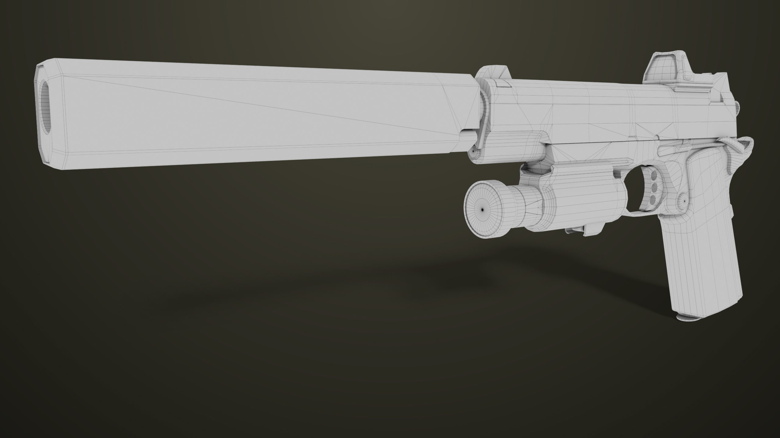 Pistol 07 Black Generic All PBR Unity UE Textures Included Low-poly 3D model_43