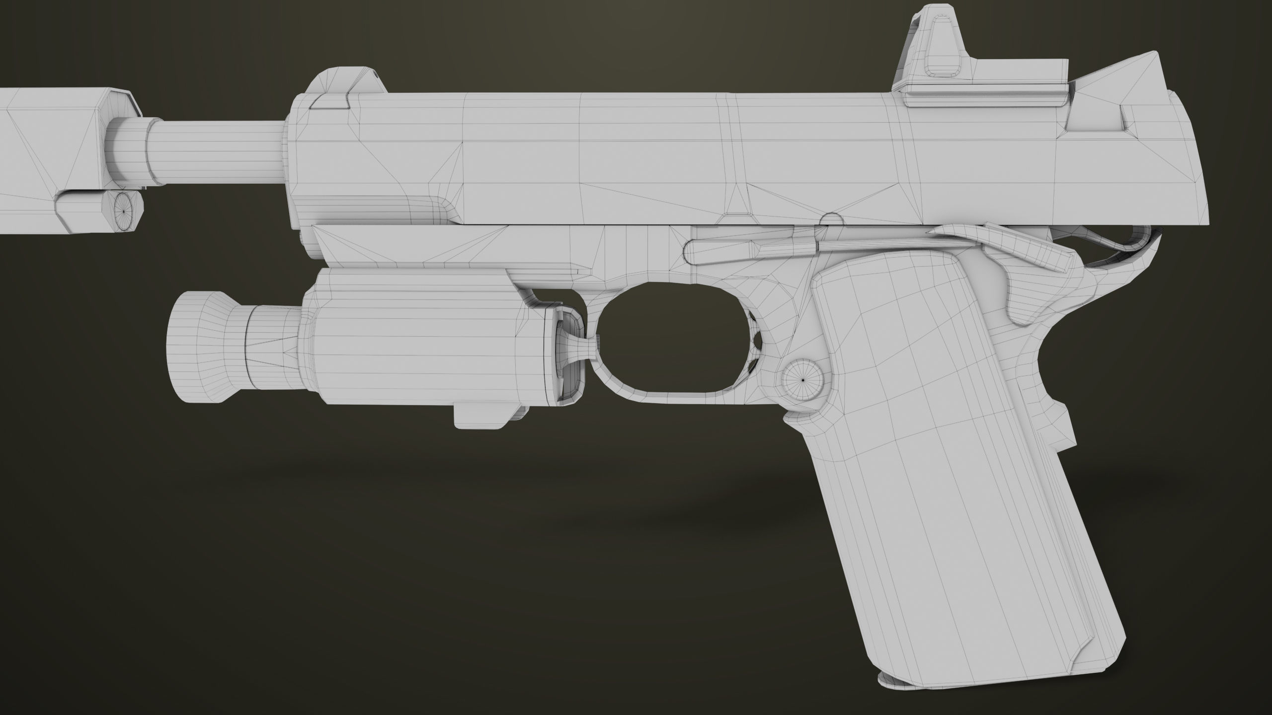 Pistol 07 Black Generic All PBR Unity UE Textures Included Low-poly 3D model_60