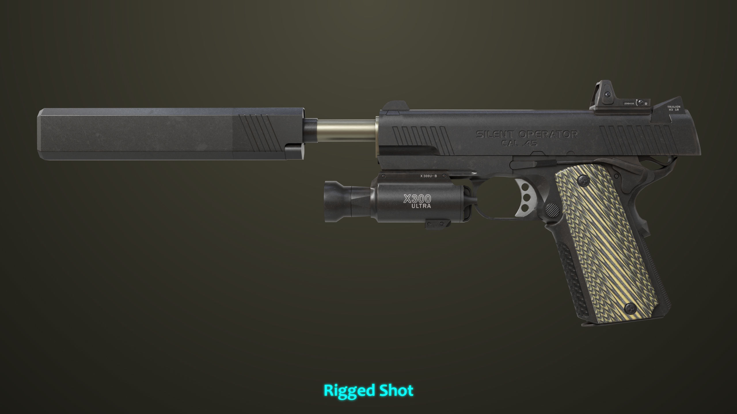 Pistol 07 Black Generic All PBR Unity UE Textures Included Low-poly 3D model_28