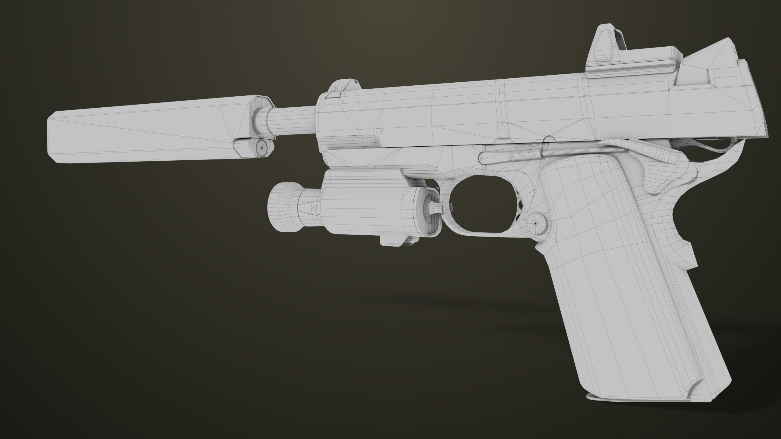 Pistol 07 Black Generic All PBR Unity UE Textures Included Low-poly 3D model_59