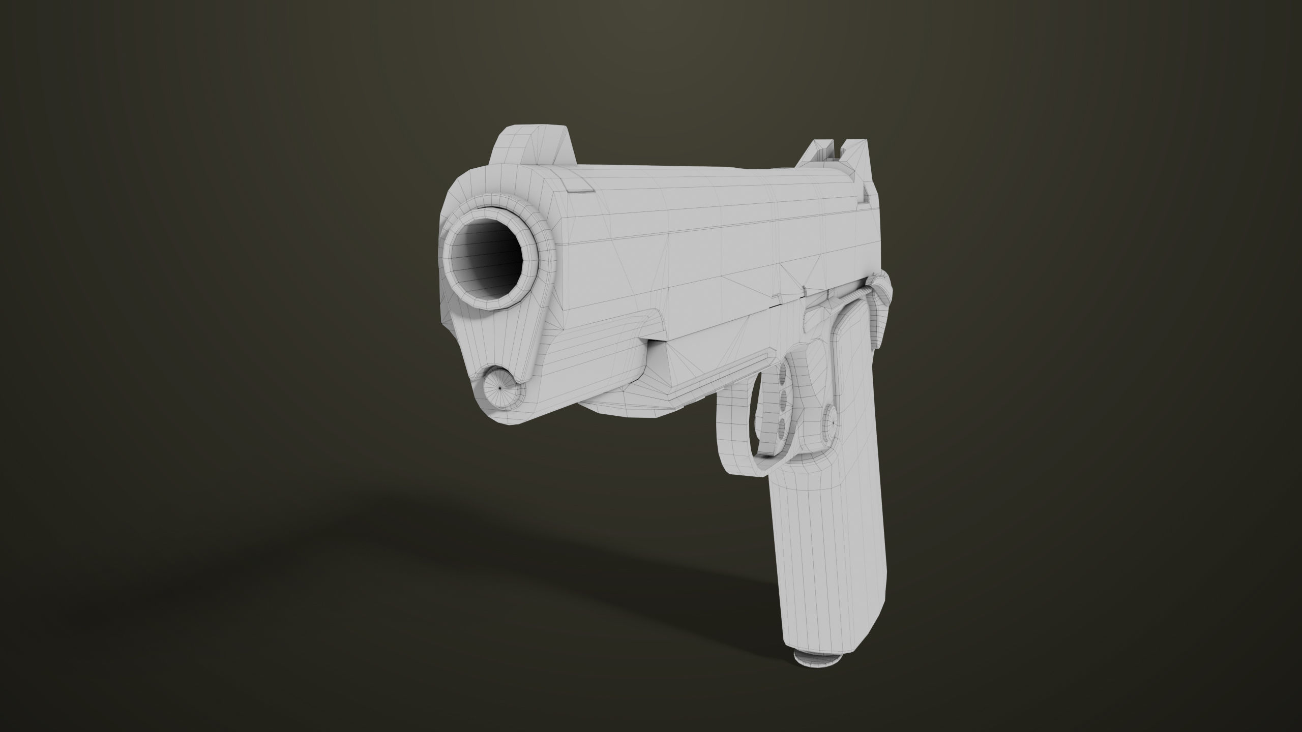 Pistol 07 Black Generic All PBR Unity UE Textures Included Low-poly 3D model_68